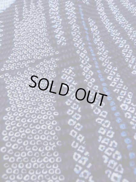 画像10: N0906E  女性用 浴衣（日本製）  綿   藍, 花 【中古】 【USED】 【リサイクル】 ★★★☆☆ (10)