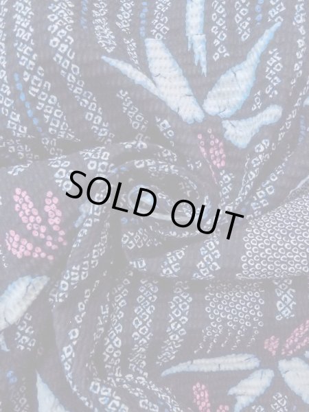 画像11: N0906E  女性用 浴衣（日本製）  綿   藍, 花 【中古】 【USED】 【リサイクル】 ★★★☆☆ (11)