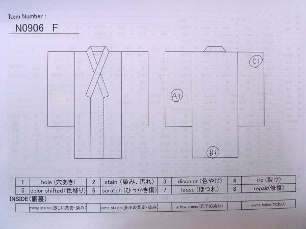 画像13: N0906F  女性用 単衣  ウール  灰色がかった 桃色, 縞 【中古】 【USED】 【リサイクル】 ★☆☆☆☆ (13)