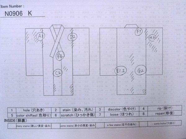画像13: N0906K  女性用 浴衣（日本製）  綿   白, もみじ 【中古】 【USED】 【リサイクル】 ★☆☆☆☆ (13)