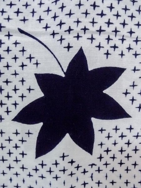 画像5: N0906L  女性用 浴衣(日本製)  綿   白, もみじ 【中古】 【USED】 【リサイクル】 ★★☆☆☆ (5)