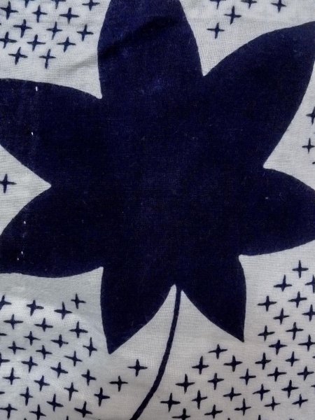 画像6: N0906L  女性用 浴衣(日本製)  綿   白, もみじ 【中古】 【USED】 【リサイクル】 ★★☆☆☆ (6)