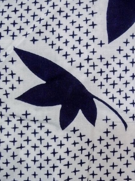 画像7: N0906L  女性用 浴衣(日本製)  綿   白, もみじ 【中古】 【USED】 【リサイクル】 ★★☆☆☆ (7)