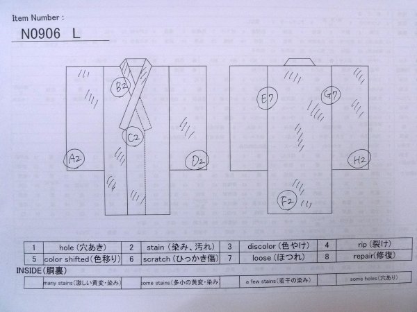 画像10: N0906L  女性用 浴衣(日本製)  綿   白, もみじ 【中古】 【USED】 【リサイクル】 ★★☆☆☆ (10)