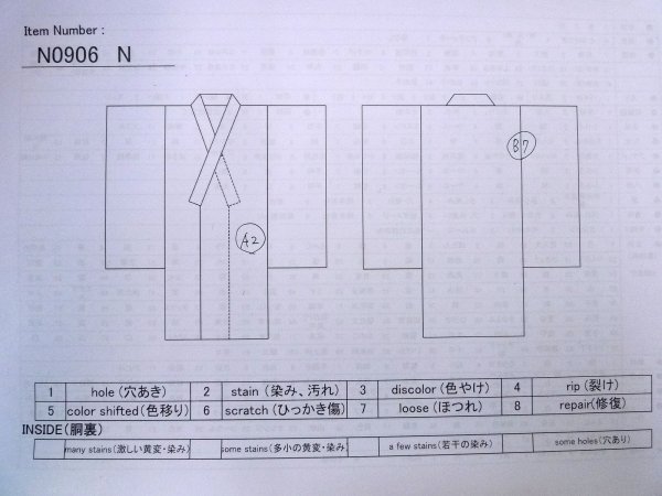 画像13: N0906N  女性用 浴衣（海外製） 毬 綿   白, 花 【中古】 【USED】 【リサイクル】 ★★★☆☆ (13)