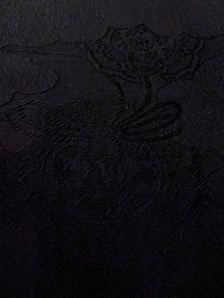 画像9: N0906R  女性用 羽織  シルク（正絹）   黒,  【中古】 【USED】 【リサイクル】 ★★★☆☆ (9)