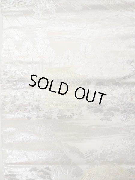 画像6: N0913B 袋帯 女性用着物 シルク（正絹）  光沢のある 白 もみじ 【中古】 【USED】 【リサイクル】 ★★★★☆ (6)