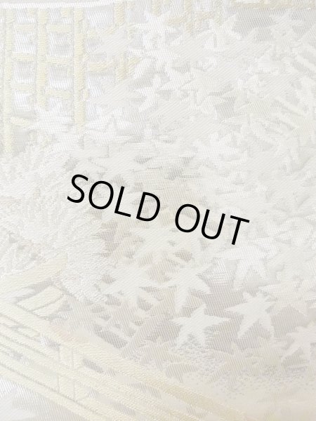 画像9: N0913B 袋帯 女性用着物 シルク（正絹）  光沢のある 白 もみじ 【中古】 【USED】 【リサイクル】 ★★★★☆ (9)