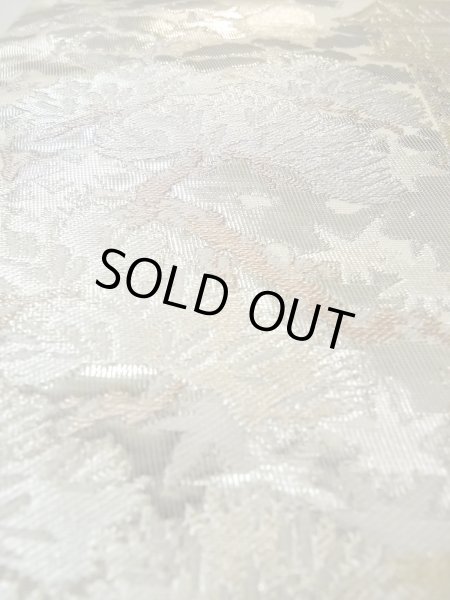 画像12: N0913B 袋帯 女性用着物 シルク（正絹）  光沢のある 白 もみじ 【中古】 【USED】 【リサイクル】 ★★★★☆ (12)
