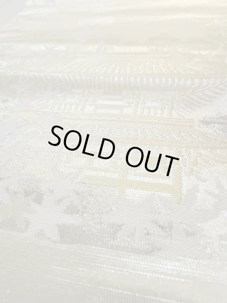 画像13: N0913B 袋帯 女性用着物 シルク（正絹）  光沢のある 白 もみじ 【中古】 【USED】 【リサイクル】 ★★★★☆ (13)