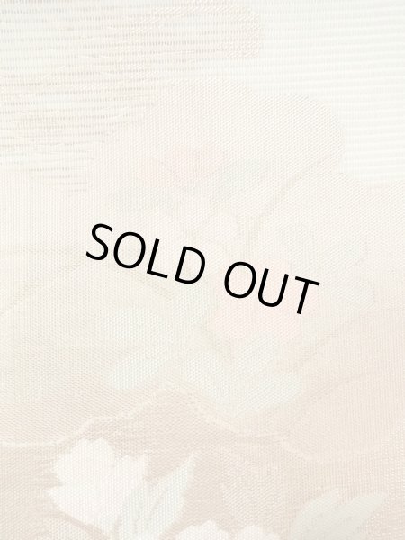 画像6: N0913I 袋帯 女性用着物 シルク（正絹）  淡い 緑色 ぼたん 【中古】 【USED】 【リサイクル】 ★★★★☆ (6)