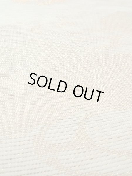 画像13: N0913I 袋帯 女性用着物 シルク（正絹）  淡い 緑色 ぼたん 【中古】 【USED】 【リサイクル】 ★★★★☆ (13)