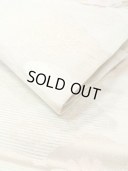 画像14: N0913I 袋帯 女性用着物 シルク（正絹）  淡い 緑色 ぼたん 【中古】 【USED】 【リサイクル】 ★★★★☆ (14)