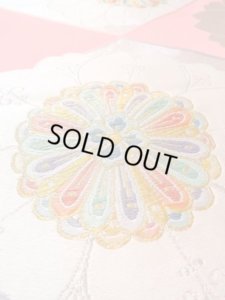 画像10: N0913J 袋帯 女性用着物 シルク（正絹）   桃色 花 【中古】 【USED】 【リサイクル】 ★★★☆☆ (10)