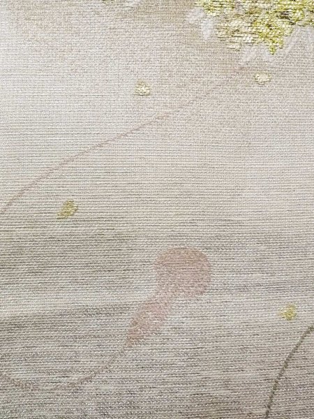 画像8: N0913M 袋帯 女性用着物 シルク(正絹)   銀色 花 【中古】 【USED】 【リサイクル】 ★★☆☆☆ (8)