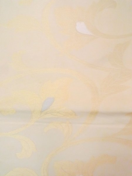 画像3: N0913N 袋帯 女性用着物 シルク(正絹)  光沢のある ベージュ 葉 【中古】 【USED】 【リサイクル】 ★★★☆☆ (3)