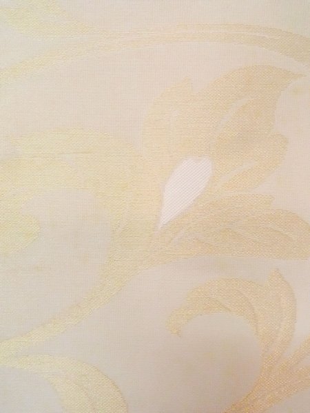 画像7: N0913N 袋帯 女性用着物 シルク(正絹)  光沢のある ベージュ 葉 【中古】 【USED】 【リサイクル】 ★★★☆☆ (7)