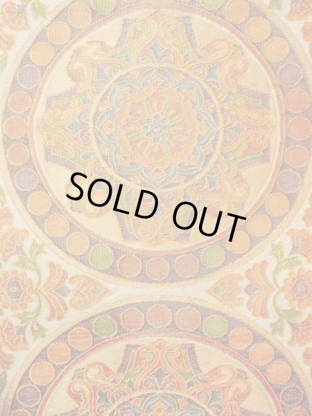 画像4: N0913O 袋帯 女性用着物 シルク（正絹）  光沢のある 橙色 唐花 【中古】 【USED】 【リサイクル】 ★★★★☆ (4)