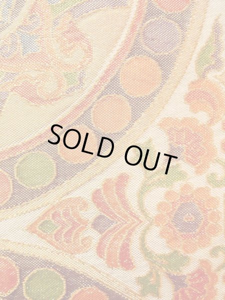 画像6: N0913O 袋帯 女性用着物 シルク（正絹）  光沢のある 橙色 唐花 【中古】 【USED】 【リサイクル】 ★★★★☆ (6)