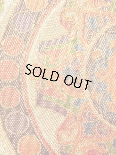 画像7: N0913O 袋帯 女性用着物 シルク（正絹）  光沢のある 橙色 唐花 【中古】 【USED】 【リサイクル】 ★★★★☆ (7)