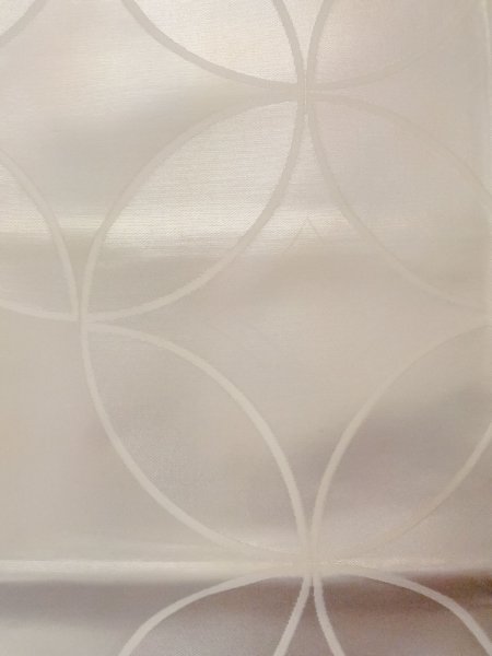 画像4: N0913U 袋帯 女性用着物 シルク(正絹)  光沢のある 銀色 七宝 【中古】 【USED】 【リサイクル】 ★★★☆☆ (4)