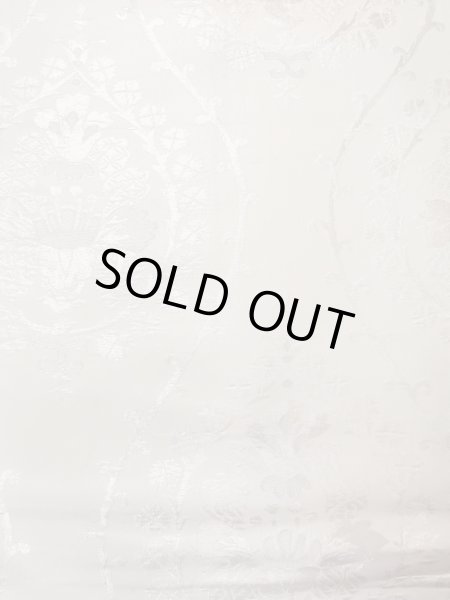 画像5: N0913V 袋帯 女性用着物 シルク（正絹）  光沢のある 銀色 唐花 【中古】 【USED】 【リサイクル】 ★★☆☆☆ (5)