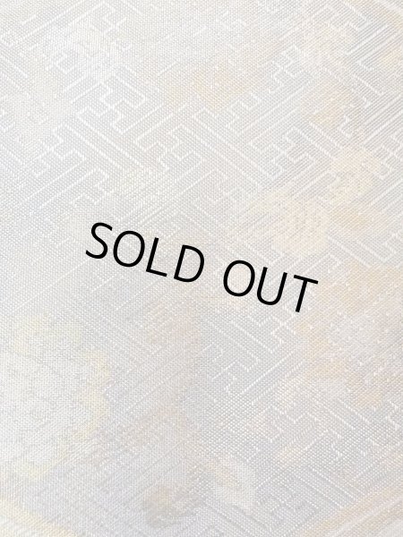 画像5: N0913Z 袋帯 女性用着物 シルク(正絹)  光沢のある 銀色 唐花 【中古】 【USED】 【リサイクル】 ★★★★☆ (5)