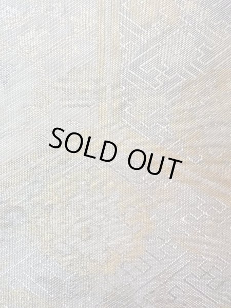 画像6: N0913Z 袋帯 女性用着物 シルク(正絹)  光沢のある 銀色 唐花 【中古】 【USED】 【リサイクル】 ★★★★☆ (6)