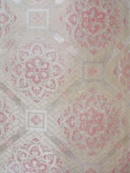 画像3: N0914B 袋帯 女性用着物 シルク(正絹)   銀色 唐花 【中古】 【USED】 【リサイクル】 ★★★☆☆ (3)