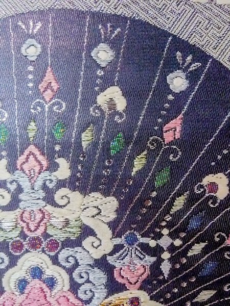 画像6: N0914C 袋帯 女性用着物 シルク(正絹)   銀色 唐花 【中古】 【USED】 【リサイクル】 ★★★★☆ (6)