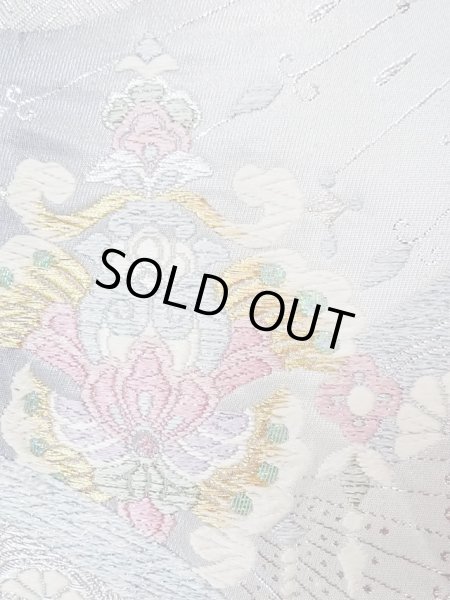 画像7: N0914C 袋帯 女性用着物 シルク（正絹）   銀色 唐花 【中古】 【USED】 【リサイクル】 ★★★★☆ (7)