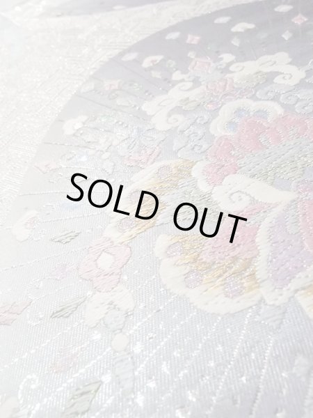 画像9: N0914C 袋帯 女性用着物 シルク（正絹）   銀色 唐花 【中古】 【USED】 【リサイクル】 ★★★★☆ (9)