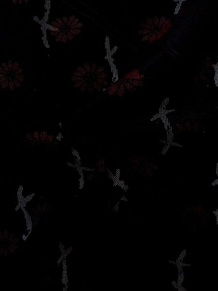 画像9: N0920B  女性用 羽織  シルク(正絹)   黒, 菊 【中古】 【USED】 【リサイクル】 ★★★★☆ (9)