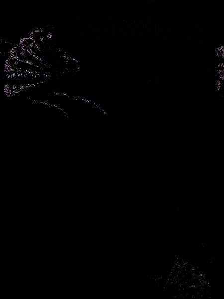 画像4: N0920D  女性用 羽織  シルク（正絹）   黒, 扇 【中古】 【USED】 【リサイクル】 ★★★★☆ (4)