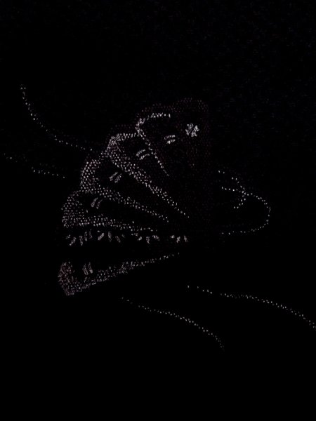 画像5: N0920D  女性用 羽織  シルク（正絹）   黒, 扇 【中古】 【USED】 【リサイクル】 ★★★★☆ (5)