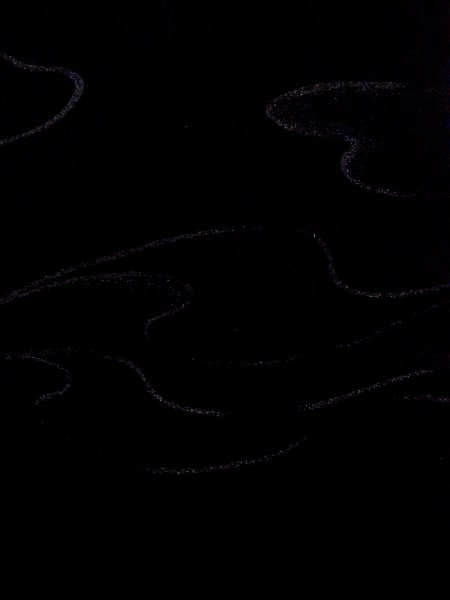 画像5: N0920G  女性用 羽織  シルク（正絹）   黒, 流水 【中古】 【USED】 【リサイクル】 ★★☆☆☆ (5)