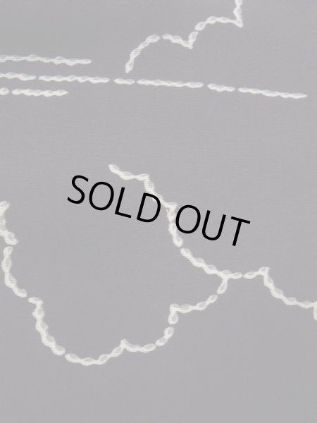 画像6: N0920I  女性用 羽織  シルク（正絹）   黒, 鶴 【中古】 【USED】 【リサイクル】 ★★★☆☆ (6)