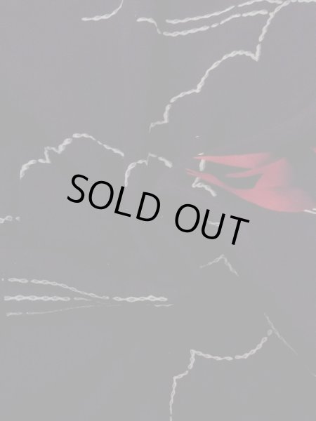 画像12: N0920I  女性用 羽織  シルク（正絹）   黒, 鶴 【中古】 【USED】 【リサイクル】 ★★★☆☆ (12)