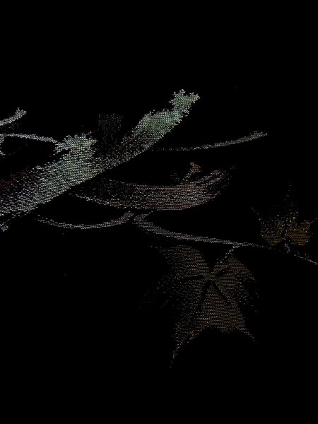 画像7: N0920J  女性用 羽織  シルク（正絹）   黒, もみじ 【中古】 【USED】 【リサイクル】 ★★★☆☆ (7)