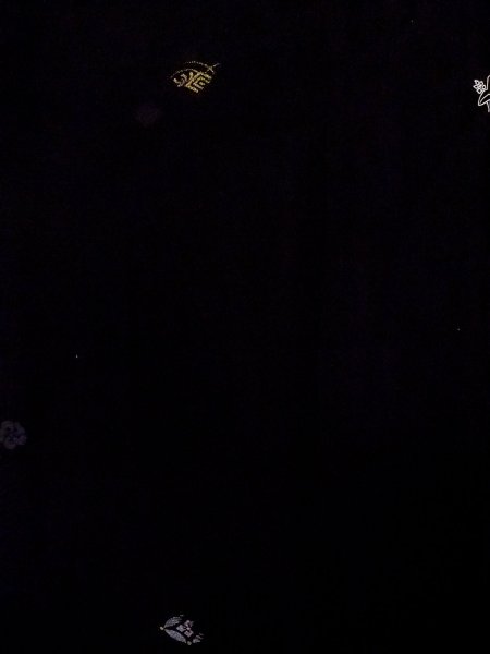 画像4: N0920P  女性用 羽織  シルク(正絹)   黒, 梅 【中古】 【USED】 【リサイクル】 ★★☆☆☆ (4)