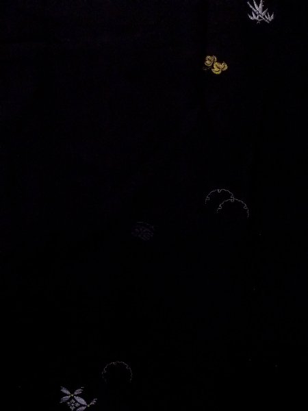 画像5: N0920P  女性用 羽織  シルク(正絹)   黒, 梅 【中古】 【USED】 【リサイクル】 ★★☆☆☆ (5)