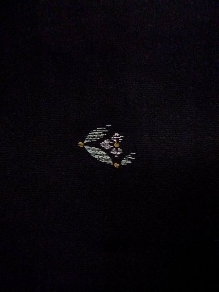 画像7: N0920P  女性用 羽織  シルク(正絹)   黒, 梅 【中古】 【USED】 【リサイクル】 ★★☆☆☆ (7)