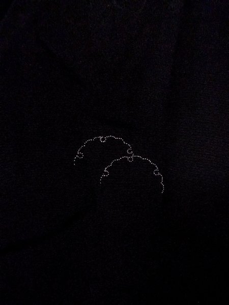 画像8: N0920P  女性用 羽織  シルク(正絹)   黒, 梅 【中古】 【USED】 【リサイクル】 ★★☆☆☆ (8)