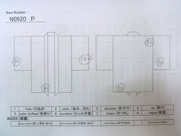 画像14: N0920P  女性用 羽織  シルク(正絹)   黒, 梅 【中古】 【USED】 【リサイクル】 ★★☆☆☆ (14)
