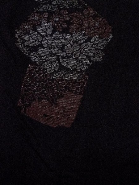 画像4: N0920Q Mint  女性用 羽織  シルク(正絹)   黒, ぼたん 【中古】 【USED】 【リサイクル】 ★★★★☆ (4)