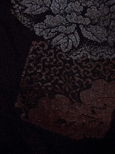 画像5: N0920Q Mint  女性用 羽織  シルク(正絹)   黒, ぼたん 【中古】 【USED】 【リサイクル】 ★★★★☆ (5)