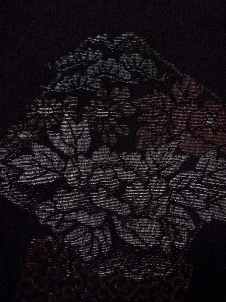 画像6: N0920Q Mint  女性用 羽織  シルク(正絹)   黒, ぼたん 【中古】 【USED】 【リサイクル】 ★★★★☆ (6)