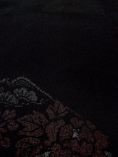 画像8: N0920Q Mint  女性用 羽織  シルク(正絹)   黒, ぼたん 【中古】 【USED】 【リサイクル】 ★★★★☆ (8)