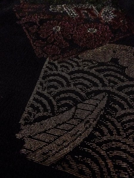 画像10: N0920Q Mint  女性用 羽織  シルク(正絹)   黒, ぼたん 【中古】 【USED】 【リサイクル】 ★★★★☆ (10)