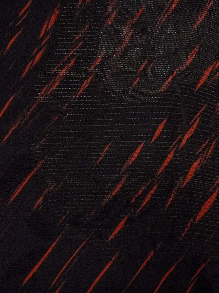 画像5: N0920R  女性用 羽織  シルク(正絹)   黒, 花 【中古】 【USED】 【リサイクル】 ★★★☆☆ (5)